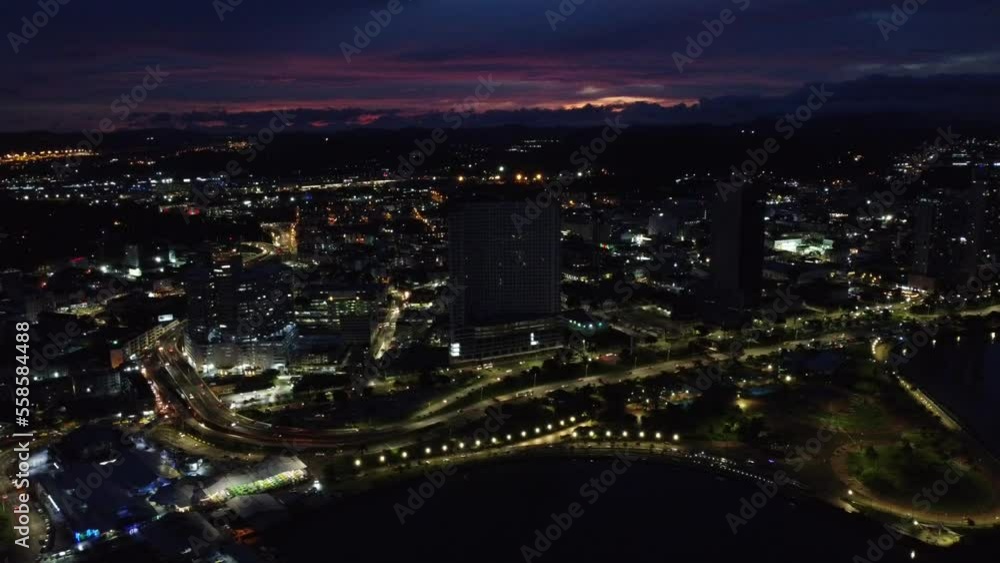cinta costera panama city drone view cinta costera panama city drone view