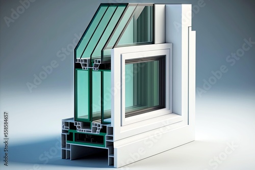 Obraz na płótnie thick durable plastic windows profile with double-glazed windows protecting hous