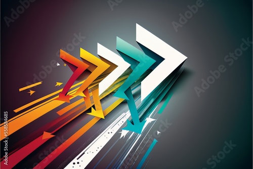 Abstract arrows direction illustration  copy space composition  business leader concept.