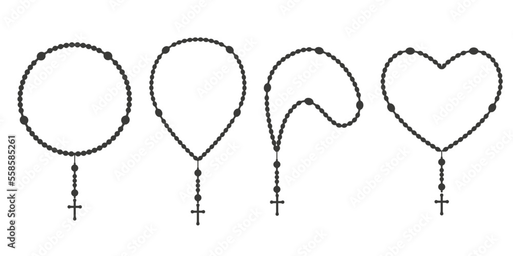 Foto Rosary beads silhouettes set