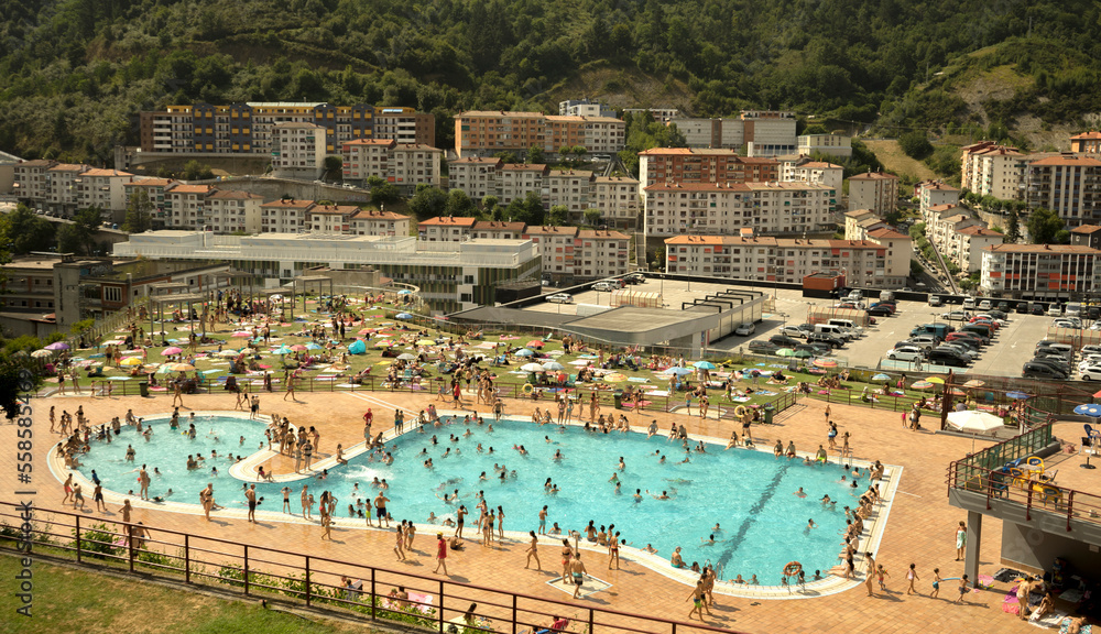 Swimming pool in summer, Eibar, Spain
