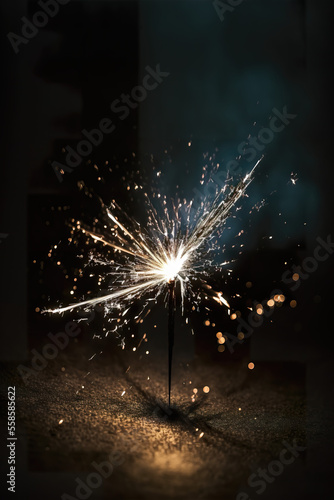Fireworks, sparks, 2023 -happy new year decoration background HD photo 003