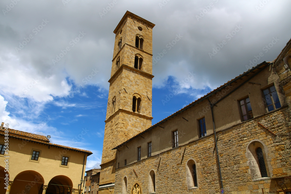 Campanile of the Basilica Cathedral, Volterra, Italy 