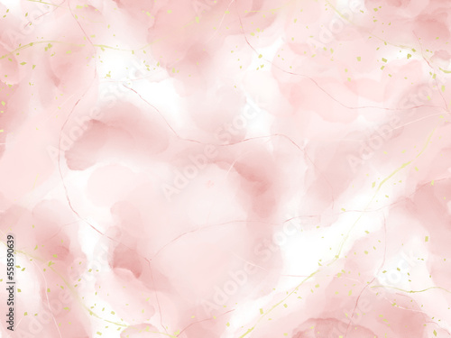 ピンク色の大理石風の水彩テクスチャ背景