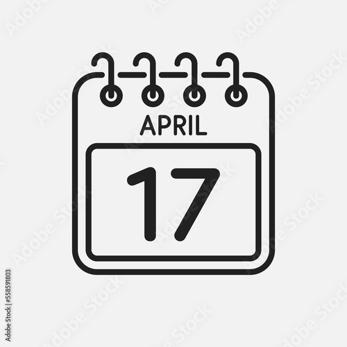 Icon page calendar day - 17 April