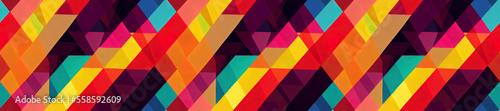 Panoramic Colorful geometric illustration of abstract geometric background