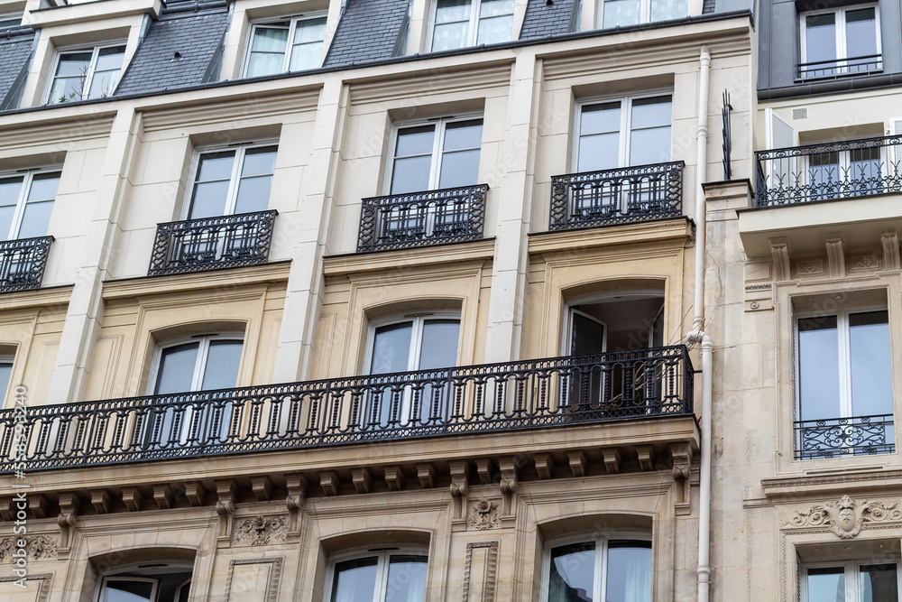 facade of an building with windows