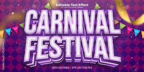 Foto Carnival Festival editable text effect in modern trend style