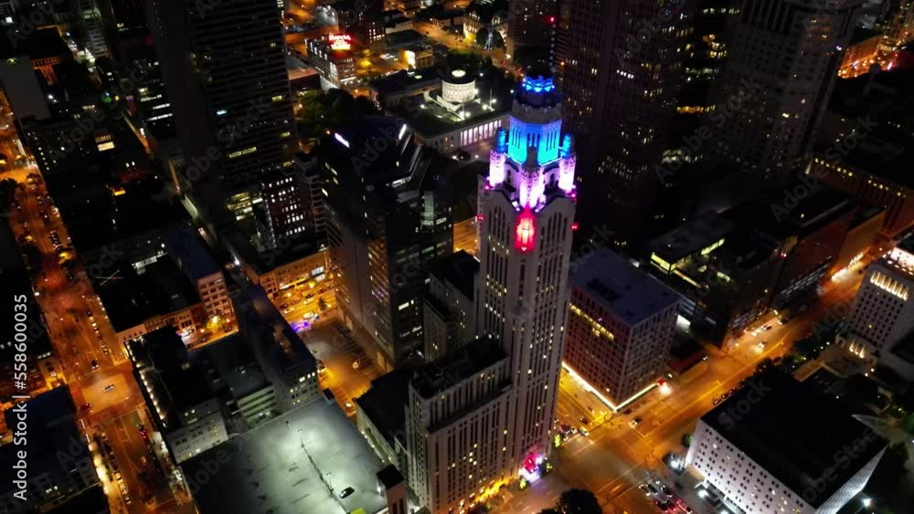 Aerial Leveque Tower Backwards Shot - Columbus, Ohio Aerial Leveque Tower Backwards Shot - Columbus, Ohio