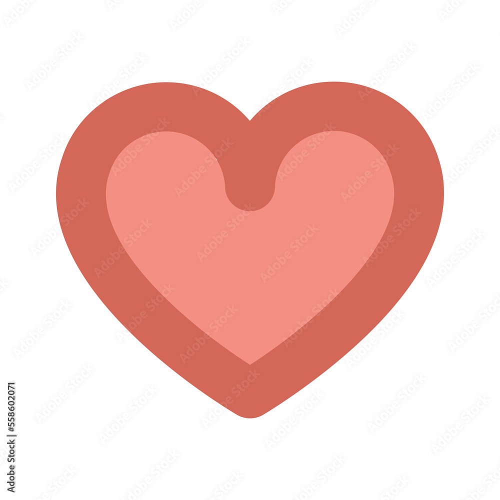 Red heart icon flat design on white background Red heart icon flat design on white background