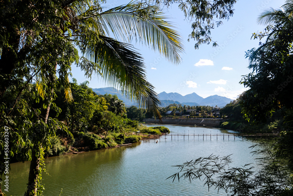 Trip to Luang Prabang at the Mekong River in Laos, Roundtrip in Asia to different temple and pagodas