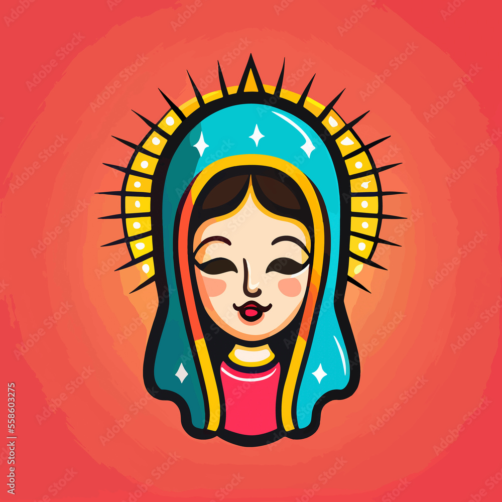 Cute virgen of guadalupe illustration Cute virgen of guadalupe illustration