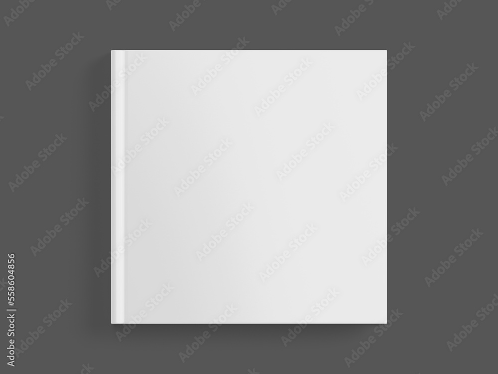blank white square book cover for mockup, template