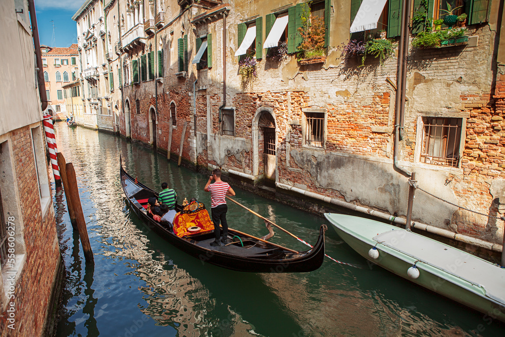 Traditional gondola in Venice, Italy