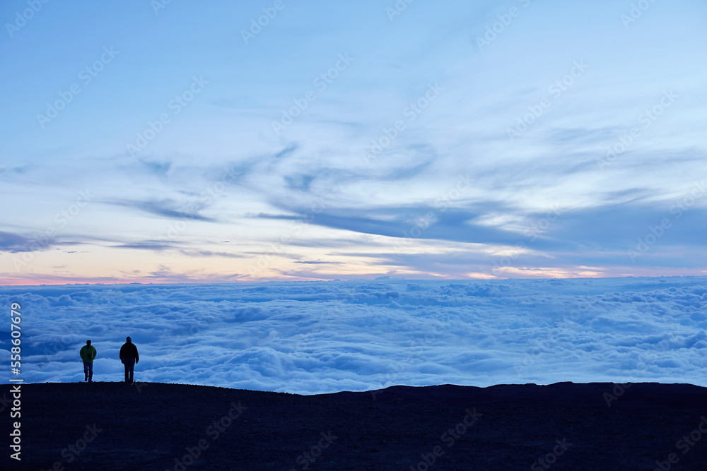 sunset from top of mountain