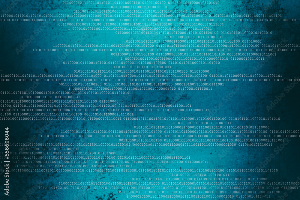 Abstrakter Hintergrund mit binären Zahlen und einem blauen Hintergrund
