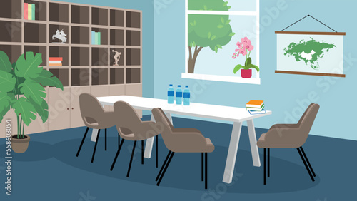 Meeting room interior - illustration, vector