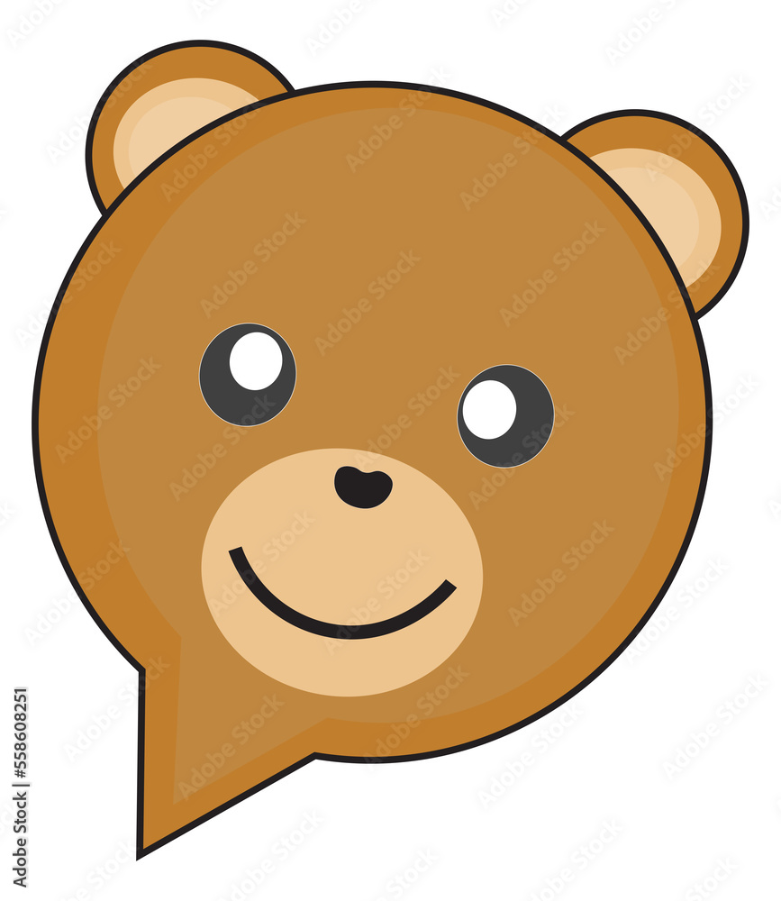 Cute Teddy Bear Character in Speech Bubble Cute Teddy Bear Character in Speech Bubble