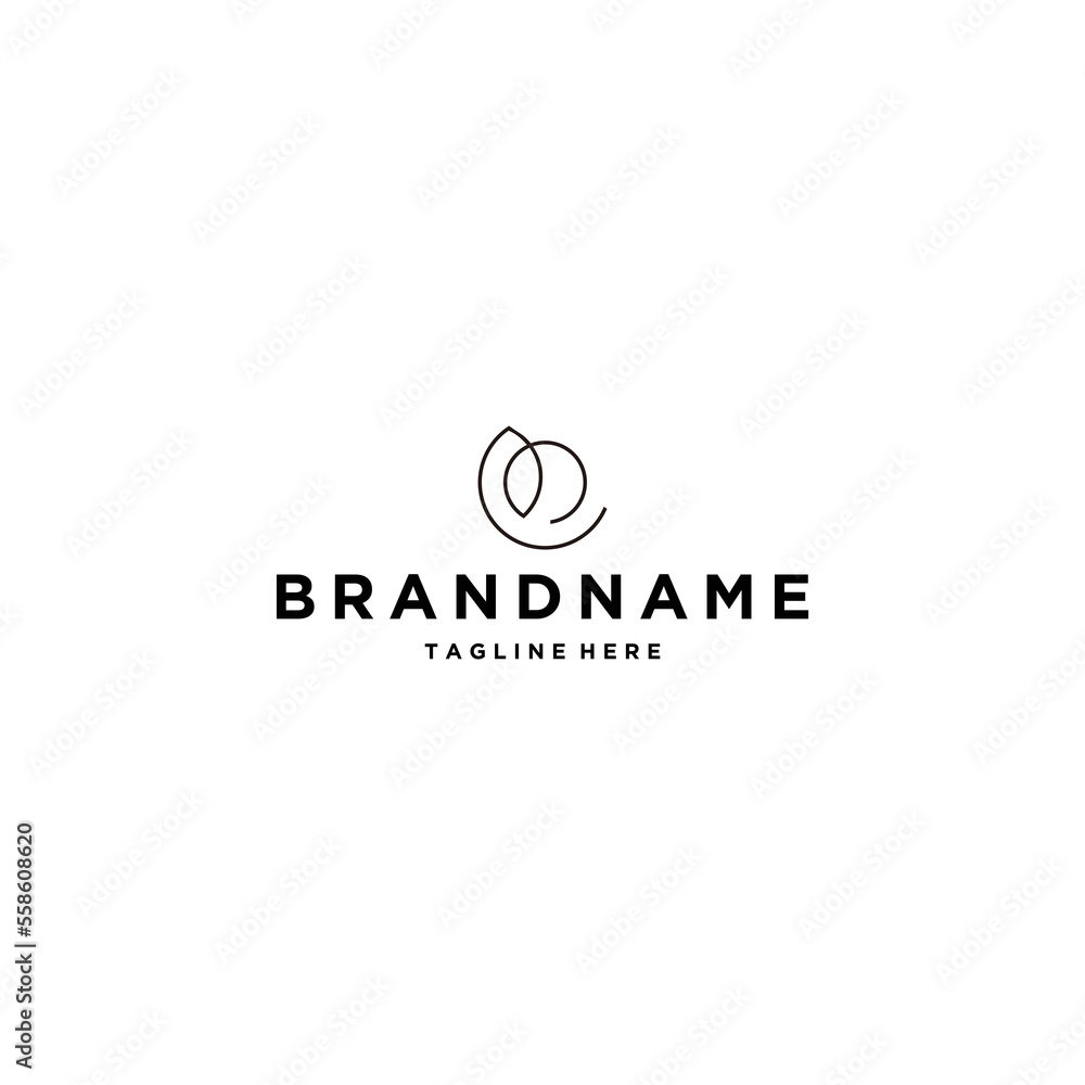 Minimalist leaf nature line art logo design template Minimalist leaf nature line art logo design template