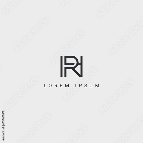 Outstanding professional letter HR RH logo design elegant trendy awesome artistic black and white color initial based Monogram icon.