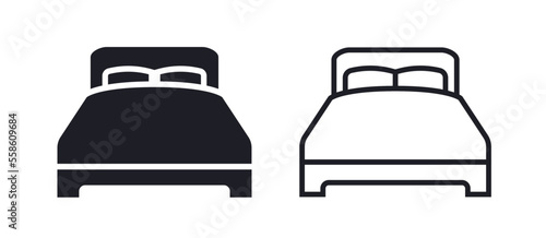 Bed furniture symbol double bed icon photo