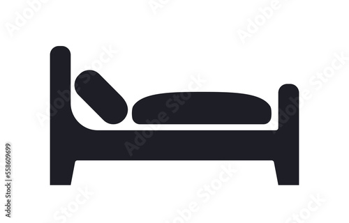 Bed overnight stay vector icon