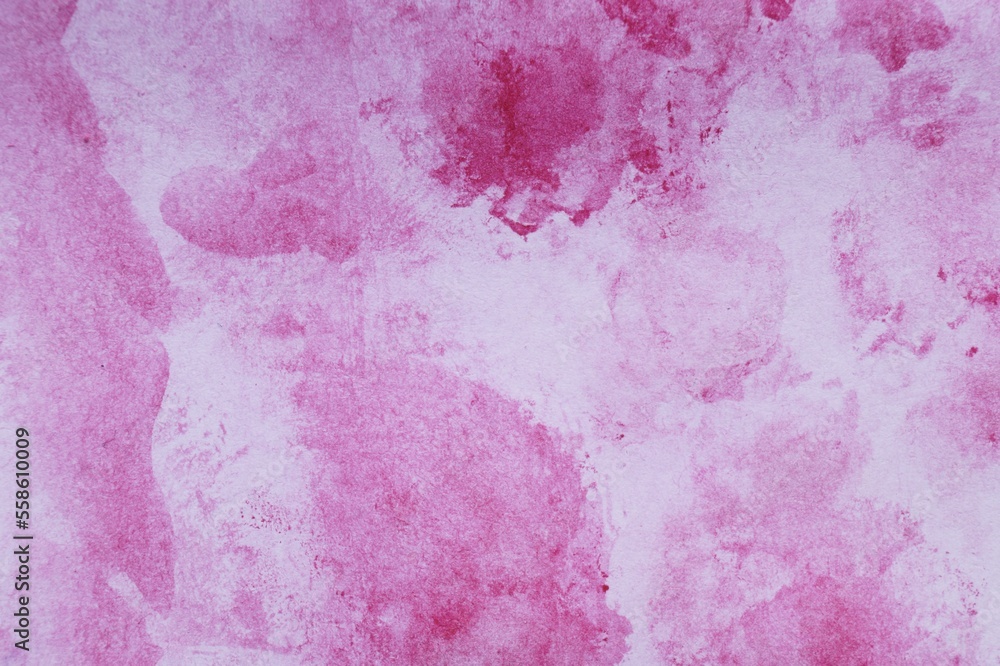 Abstract magenta watercolor painting as background, top view Abstract magenta watercolor painting as background, top view