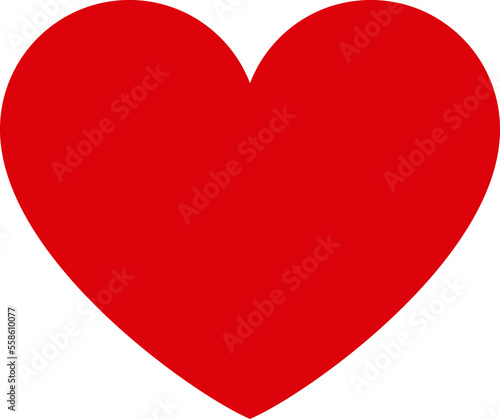 red heart icon, love symbol design element, fat style, png isolated on transparent background