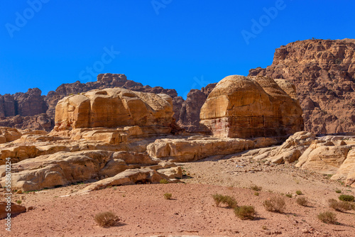 Petra  Jordan sandstone rocks landscape