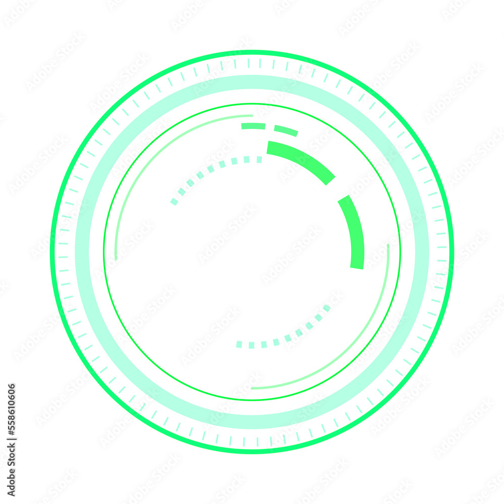 Abstract circle HUD sci-fi display interface frame future digital design element