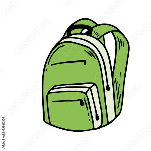 Backpack icon. Line style. Vector. photo