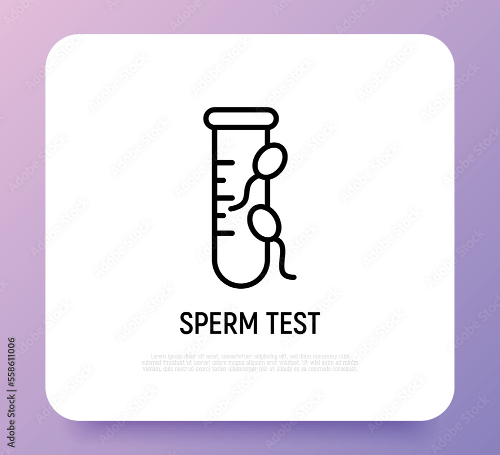 Sperm test thin line icon. Medical analysis. Modern vector illustration for laboratory service. Sperm test thin line icon. Medical analysis. Modern vector illustration for laboratory service.