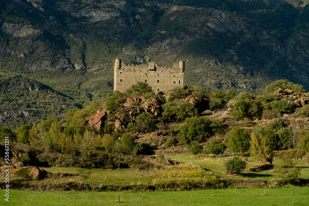The castle of Ussell Aosta valley Italy The castle of Ussell Aosta valley Italy