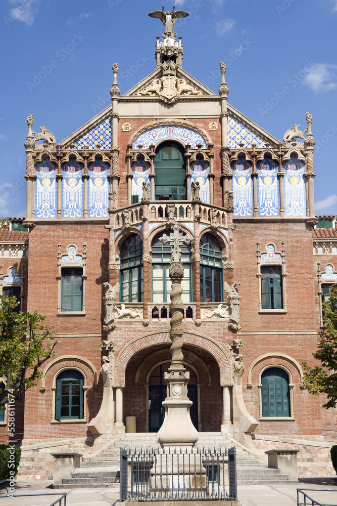 Hospital of the Holy Cross and Saint Paul, Achieved by the Architect Luis Doménech y Montaner, Barcelona, Catalonia, Spain