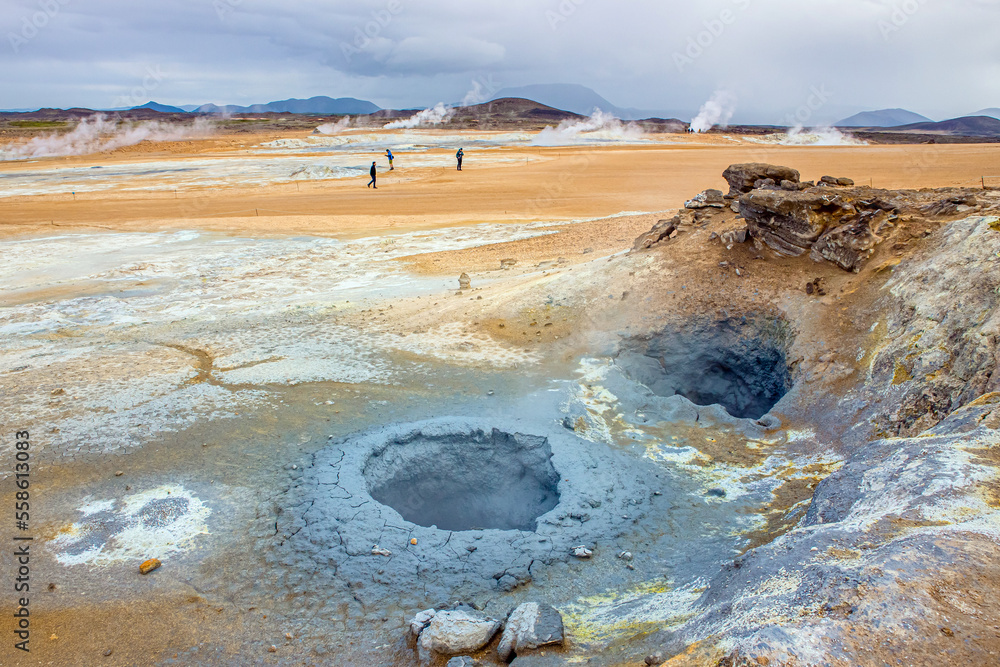 Hverir , Iceland geothermal area at the Namafjall volcanic mountain