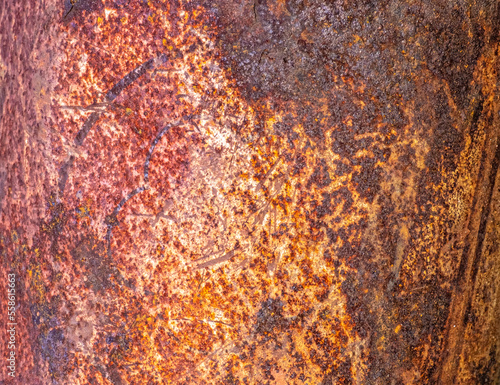 Rusted metal orange and white grunge background and wallpaper texture