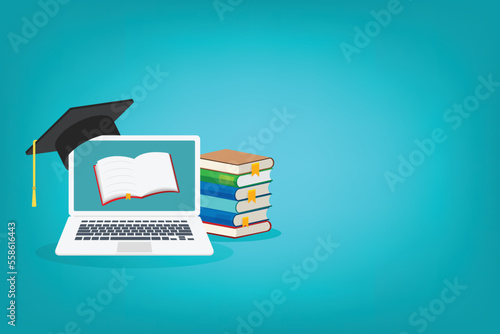 Online learning. Concept of webinar, business online training, education on computer or e-learning concept, video tutorial illustration.	