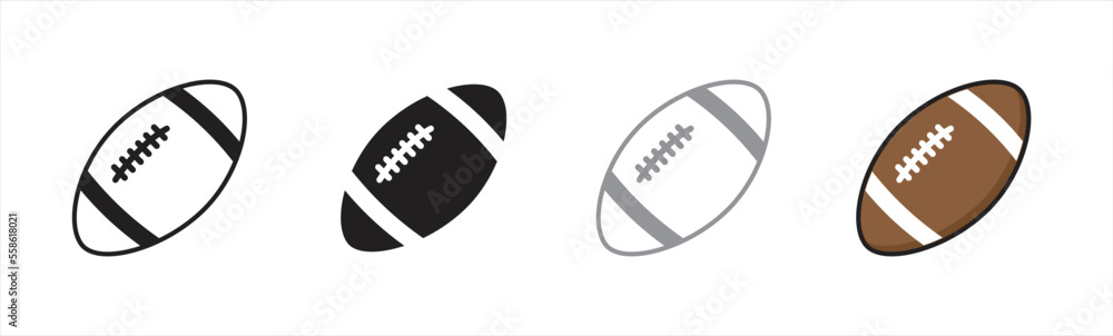American football ball icon. Rugby ball icon simple style. Rugby ball icon sign and symbol. Vector illustration. American football ball icon. Rugby ball icon simple style. Rugby ball icon sign and symbol. Vector illustration.