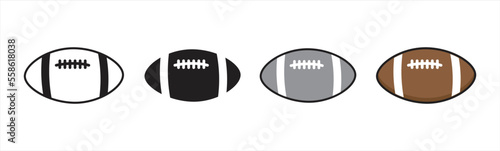 American football ball icon. Rugby ball icon simple style. Rugby ball icon sign and symbol. Vector illustration.