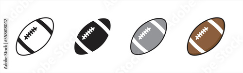 American football ball icon. Rugby ball icon simple style. Rugby ball icon sign and symbol. Vector illustration.