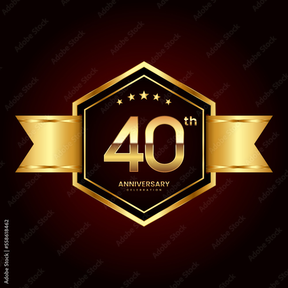 Logo design with emblem style for 40th anniversary celebration event. Logo Vector Illustration Logo design with emblem style for 40th anniversary celebration event. Logo Vector Illustration