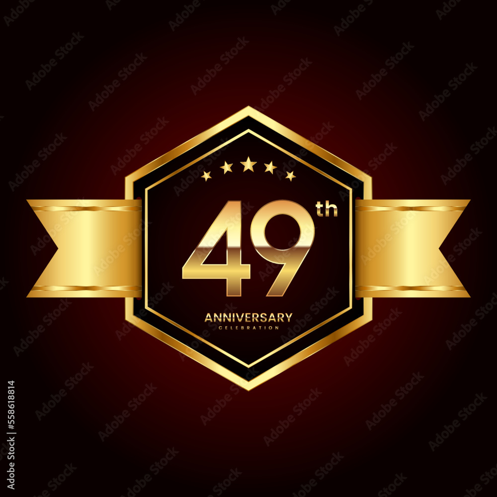 Logo design with emblem style for 49th anniversary celebration event. Logo Vector Illustration Logo design with emblem style for 49th anniversary celebration event. Logo Vector Illustration
