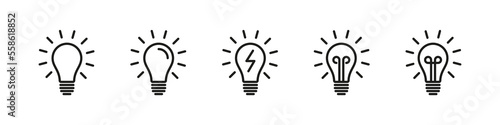 Bulb icon. Lamp idea. Lightbulb vector sign. Electric bulb symbol.