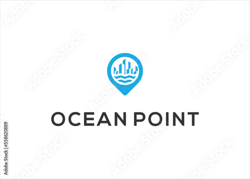 ocean point map location logo design template Free Download ocean point map location logo design template - GFXLoad