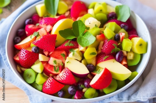 fruit salad  apple and strawberry fruit salad or fruit and vegetable salad