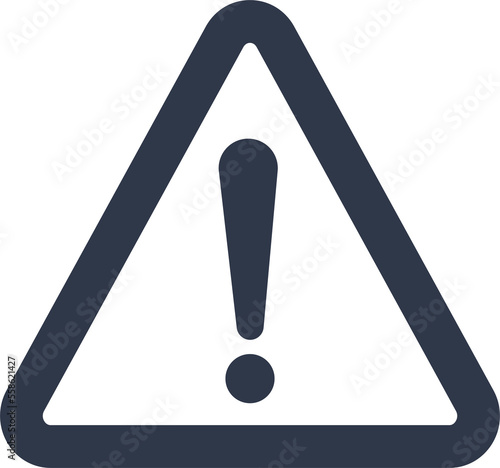 Warning message concept represented by exclamation mark icon. Exclamation symbol in triangle.