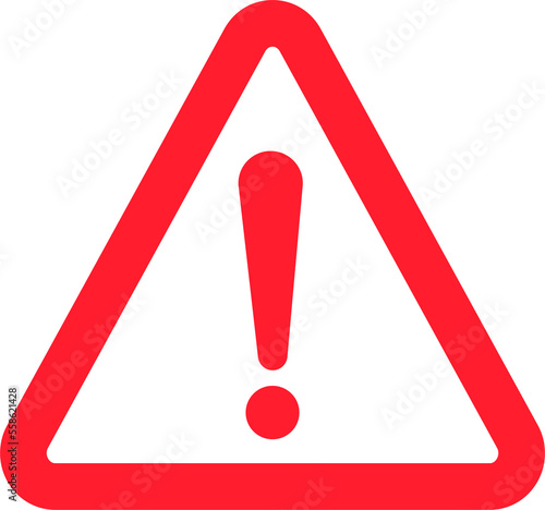 Warning message concept represented by exclamation mark icon. Exclamation symbol in triangle.