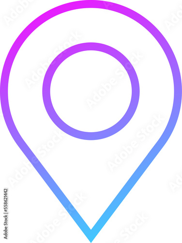 Map location pin icon in gradient colors. Address signs illustration.