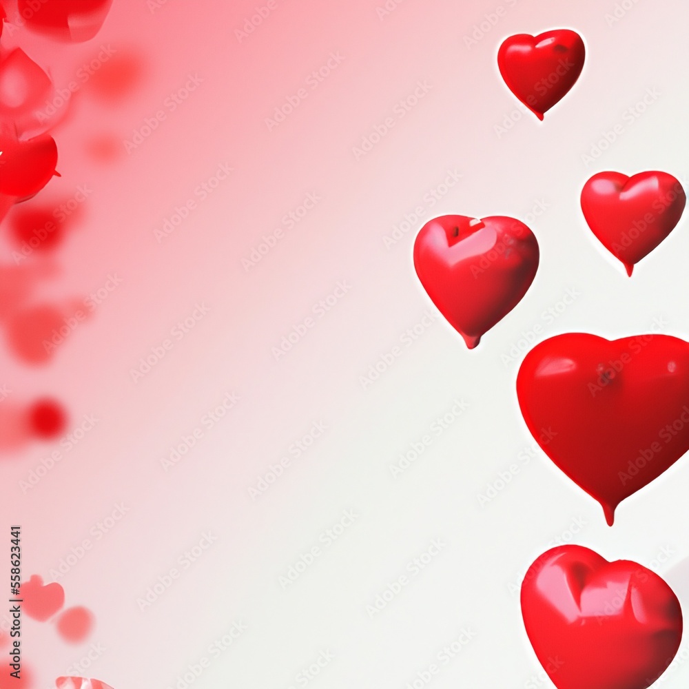 Valentine's Day background of bubble hearts, Generative AI Illustration