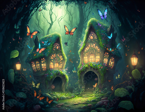 Explore the Enchanted Fairy Forest of Magical Butterflies and Mythical Creatures © Agnieszka